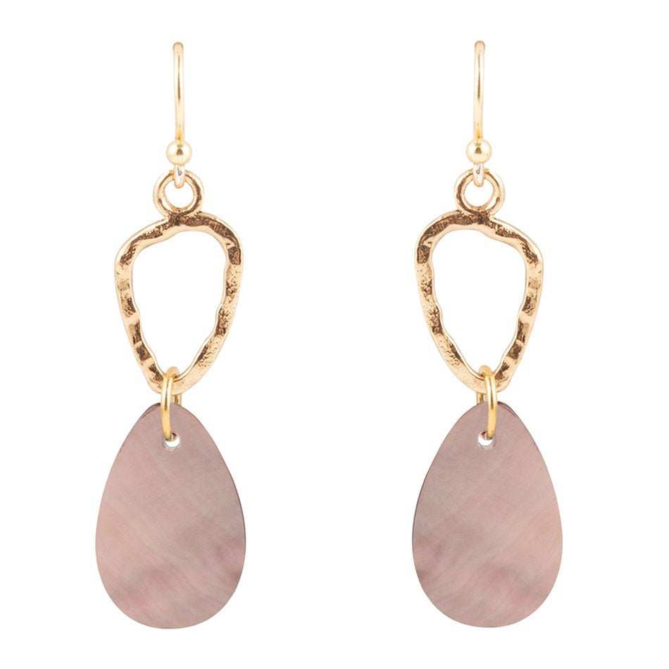 Black Mother of Pearl and Bronze Drop Earrings - Barse Jewelry - Flyclothing LLC