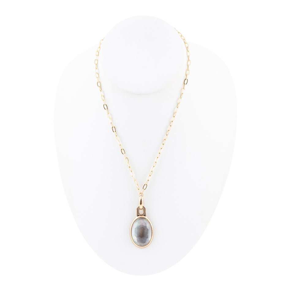 Black Mother of Pearl Golden Pendant Necklace - Barse Jewelry - Flyclothing LLC