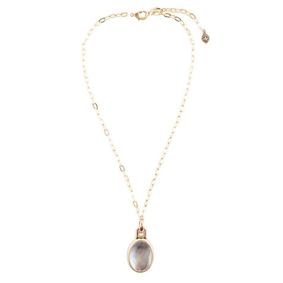 Black Mother of Pearl Golden Pendant Necklace - Barse Jewelry - Flyclothing LLC