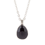 Black Onyx and Sterling Silver Teardrop Pendant Necklace - Barse Jewelry - Flyclothing LLC