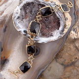 Black Onyx Golden Link Bracelet - Barse Jewelry - Flyclothing LLC