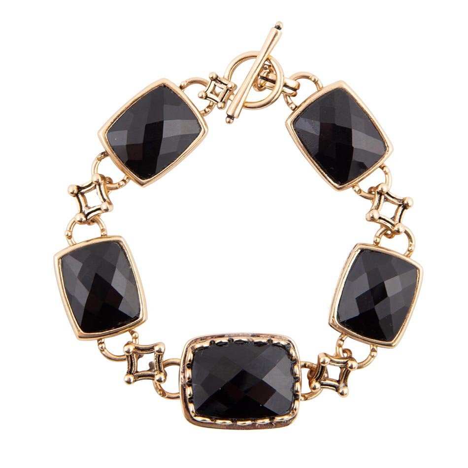 Black Onyx Golden Link Bracelet - Barse Jewelry - Flyclothing LLC
