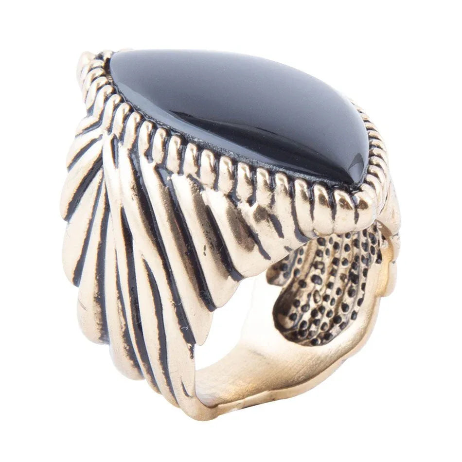 Black Onyx Golden Statement Rings - Barse Jewelry - Flyclothing LLC