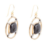 Black Onyx Mixed Metal Drop Earrings - Barse Jewelry - Flyclothing LLC