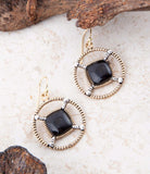 Black Onyx Mixed Metal Drop Earrings - Barse Jewelry - Flyclothing LLC
