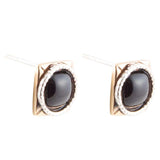 Black Onyx Mixed Metal Post Earrings - Barse Jewelry - Flyclothing LLC