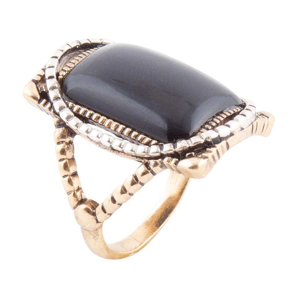 Black Onyx Mixed Metal Statement Ring - Barse Jewelry - Flyclothing LLC
