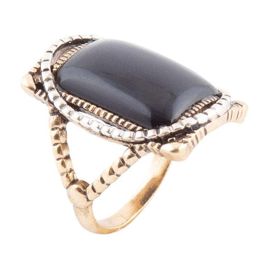 Black Onyx Mixed Metal Statement Ring - Barse Jewelry - Flyclothing LLC