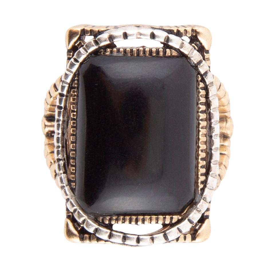 Black Onyx Mixed Metal Statement Ring - Barse Jewelry - Flyclothing LLC