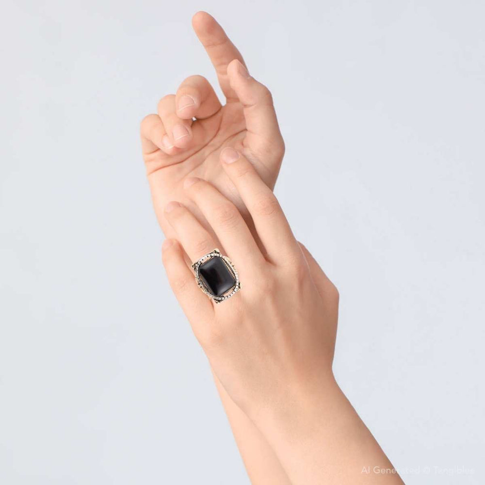 Black Onyx Mixed Metal Statement Ring - Barse Jewelry - Flyclothing LLC