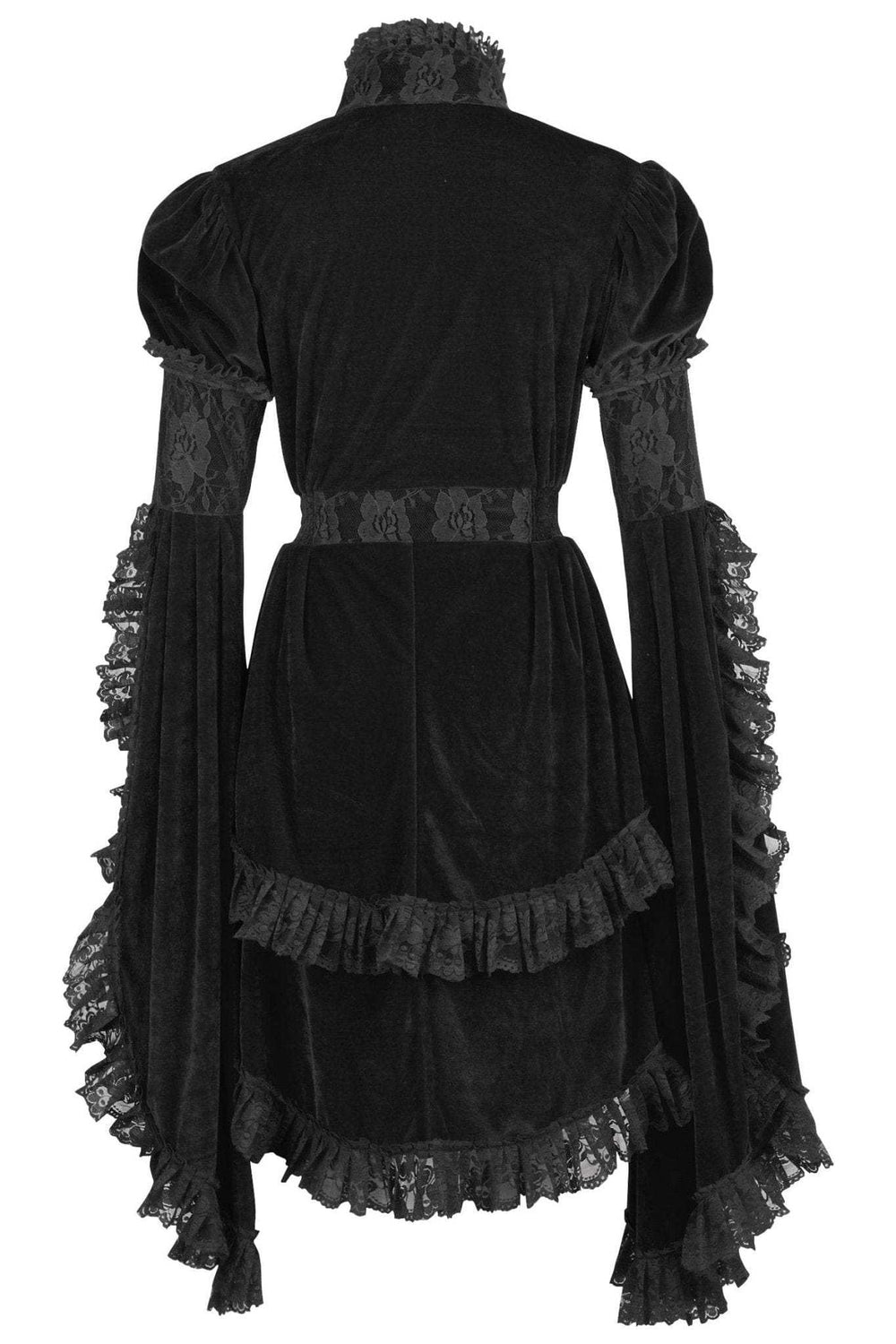 Daisy Corsets Black Velvet & Lace Ruffled Jacket - Daisy Corsets - Flyclothing LLC