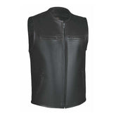 Blackout- Mens Ultra Leather Vest - Unik Just for Bikers - Flyclothing LLC
