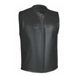 Blackout- Mens Ultra Leather Vest - Unik Just for Bikers - Flyclothing LLC