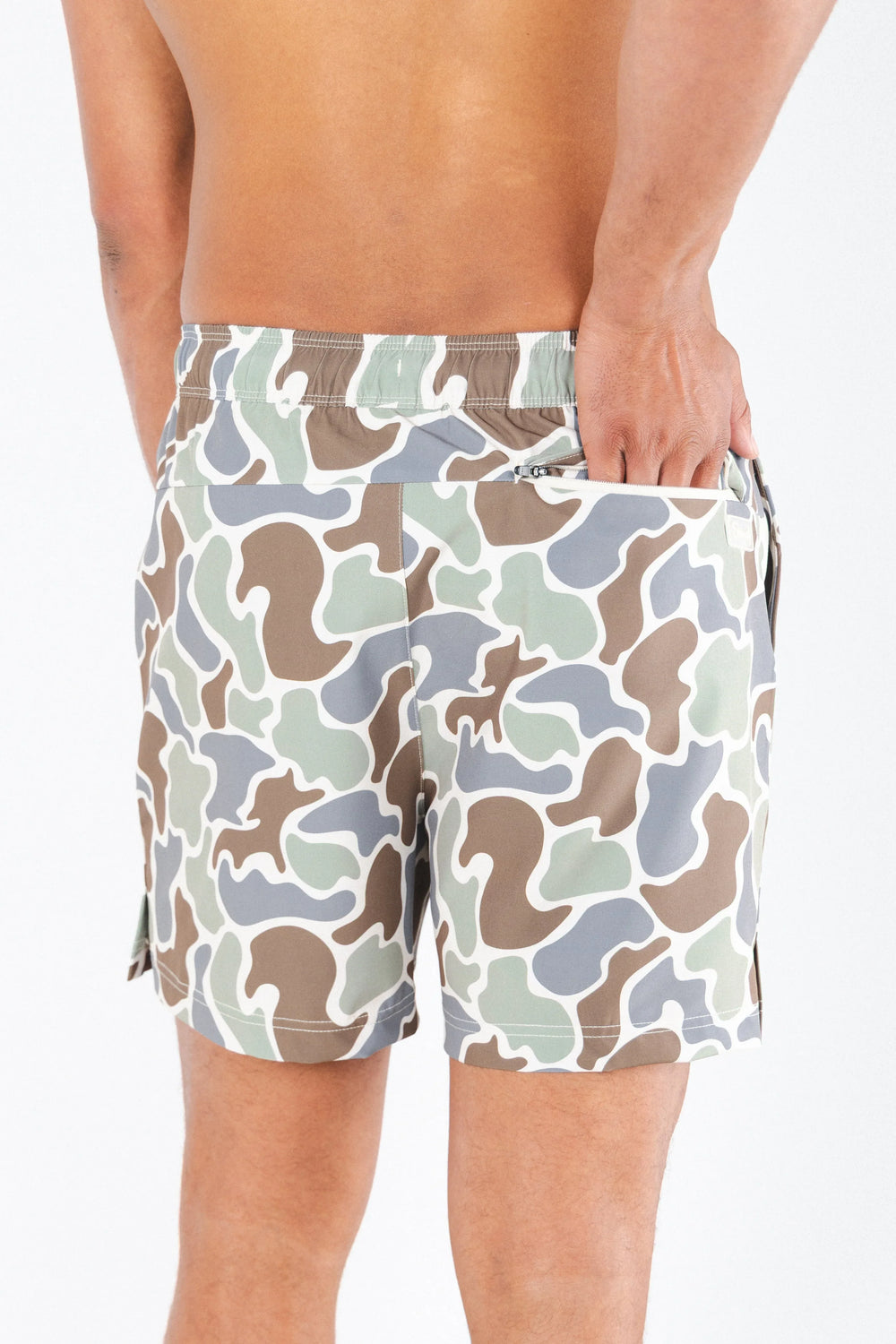 The Blender | Grey Duck Camo Ball Hammock® Pouch 5" Swim Trunks - Shinesty - Flyclothing LLC