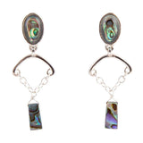 Blue Abalone Drop Chain Sterling Silver Earrings - Barse Jewelry - Flyclothing LLC