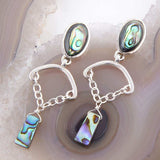 Blue Abalone Drop Chain Sterling Silver Earrings - Barse Jewelry - Flyclothing LLC