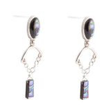 Blue Abalone Drop Chain Sterling Silver Earrings - Barse Jewelry - Flyclothing LLC