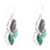 Blue Abalone Fire Sterling Silver Cluster Earrings - Barse Jewelry - Flyclothing LLC