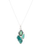 Blue Abalone Fire Sterling Silver Cluster Pendant Necklace - Barse Jewelry - Flyclothing LLC