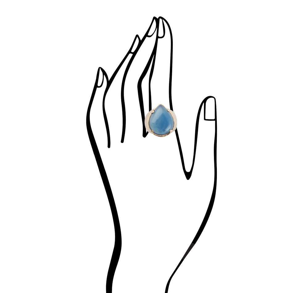 Blue Agate Teardrop Ring - Barse Jewelry - Flyclothing LLC