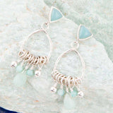 Blue Amazonite and Sterling Silver Chandelier Earrings - Barse Jewelry - Flyclothing LLC