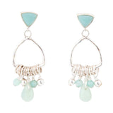 Blue Amazonite and Sterling Silver Chandelier Earrings - Barse Jewelry - Flyclothing LLC