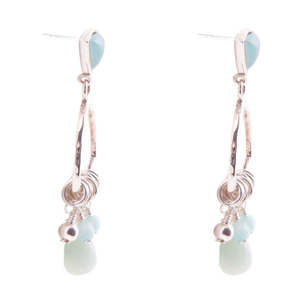 Blue Amazonite and Sterling Silver Chandelier Earrings - Barse Jewelry - Flyclothing LLC