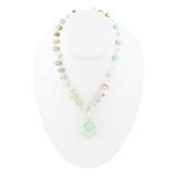 Blue Amazonite Rosette Sterling Necklace - Barse Jewelry - Flyclothing LLC