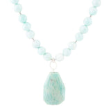 Blue Amazonite Sterling Silver Pendant Necklace - Barse Jewelry - Flyclothing LLC