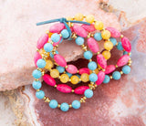 St. Augustine Pink Agate & Turquoise Stack Bracelet - Barse Jewelry - Flyclothing LLC
