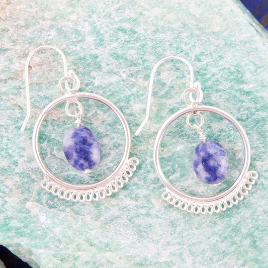 Blue Kyanite and Sterling Silver Drop Earrings - Barse Jewelry - Flyclothing LLC