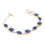 Blue Lapis Hammered Link Golden Bracelet - Barse Jewelry - Flyclothing LLC