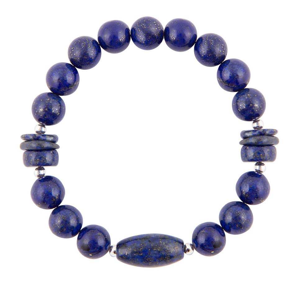 Blue Lapis Beaded Stretch Bracelet - Barse Jewelry - Flyclothing LLC