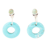 Blue Magnesite Donut Sterling Silver Drop Earrings - Barse Jewelry - Flyclothing LLC