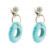 Blue Magnesite Donut Sterling Silver Drop Earrings - Barse Jewelry - Flyclothing LLC