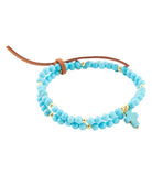 Blue Magnesite Golden Charm Stretch Bracelet Set - Barse Jewelry - Flyclothing LLC