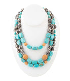 Tulum Blue Magnesite Golden Statement Necklace - Barse Jewelry - Flyclothing LLC