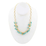 Blue Magnesite Stones Golden Chain Necklace - Barse Jewelry - Flyclothing LLC