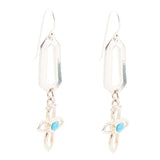 Blue Turquoise and Sterling Silver Cross Drop Earrings - Barse Jewelry - Flyclothing LLC