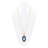 Stacked Blue Turquoise and Denim Golden Pendant Necklace - Barse Jewelry - Flyclothing LLC