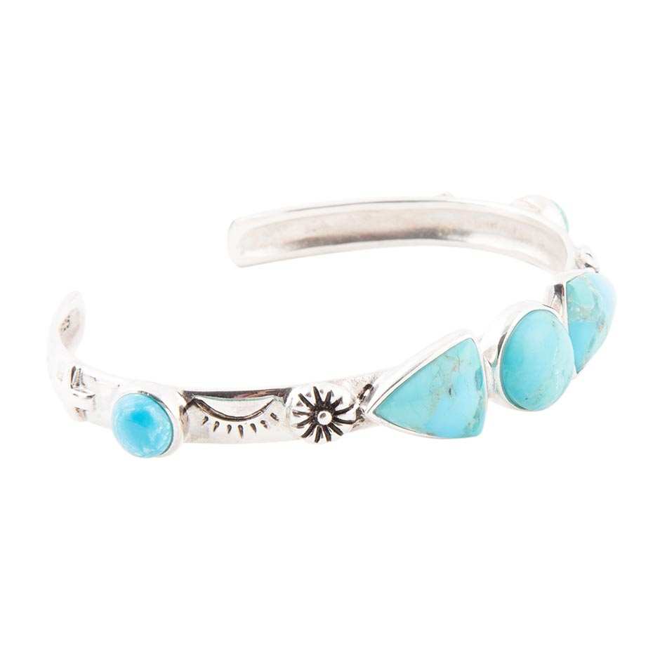 Blue Turquoise and Sterling Silver Cuff Bracelet - Barse Jewelry - Flyclothing LLC