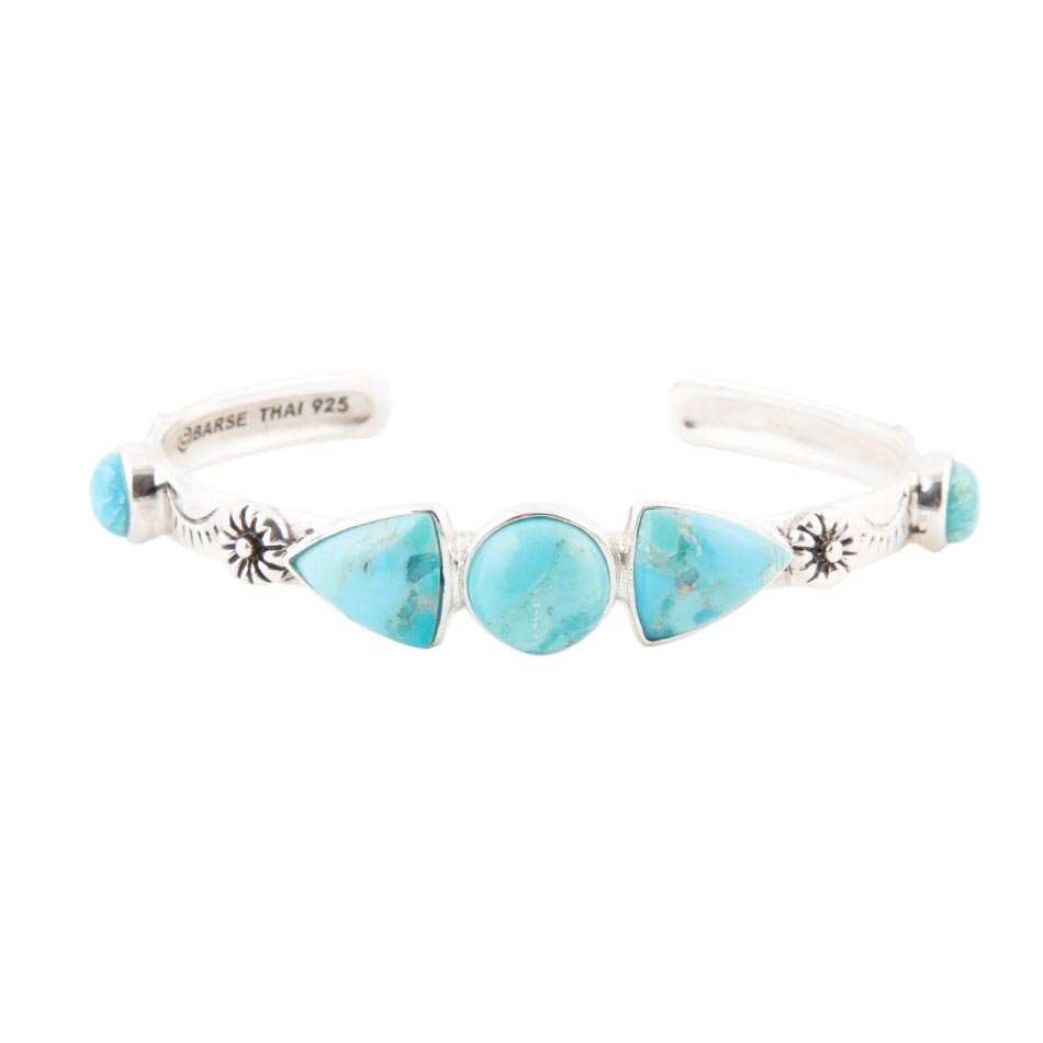Blue Turquoise and Sterling Silver Cuff Bracelet - Barse Jewelry - Flyclothing LLC