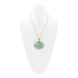 Blue Turquoise Long Golden Chain Necklace - Barse Jewelry - Flyclothing LLC
