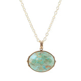 Blue Turquoise Long Golden Chain Necklace - Barse Jewelry - Flyclothing LLC