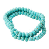 Blue Turquoise Magnesite Golden Bracelet Set - Barse Jewelry - Flyclothing LLC