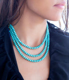 Blue Turquoise Magnesite Golden Necklace - Barse Jewelry - Flyclothing LLC
