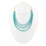 Blue Turquoise Magnesite Golden Necklace - Barse Jewelry - Flyclothing LLC