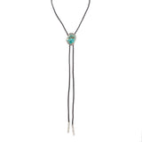 Blue Turquoise Matrix Sterling Silver Bolo Tie Necklace - Barse Jewelry - Flyclothing LLC