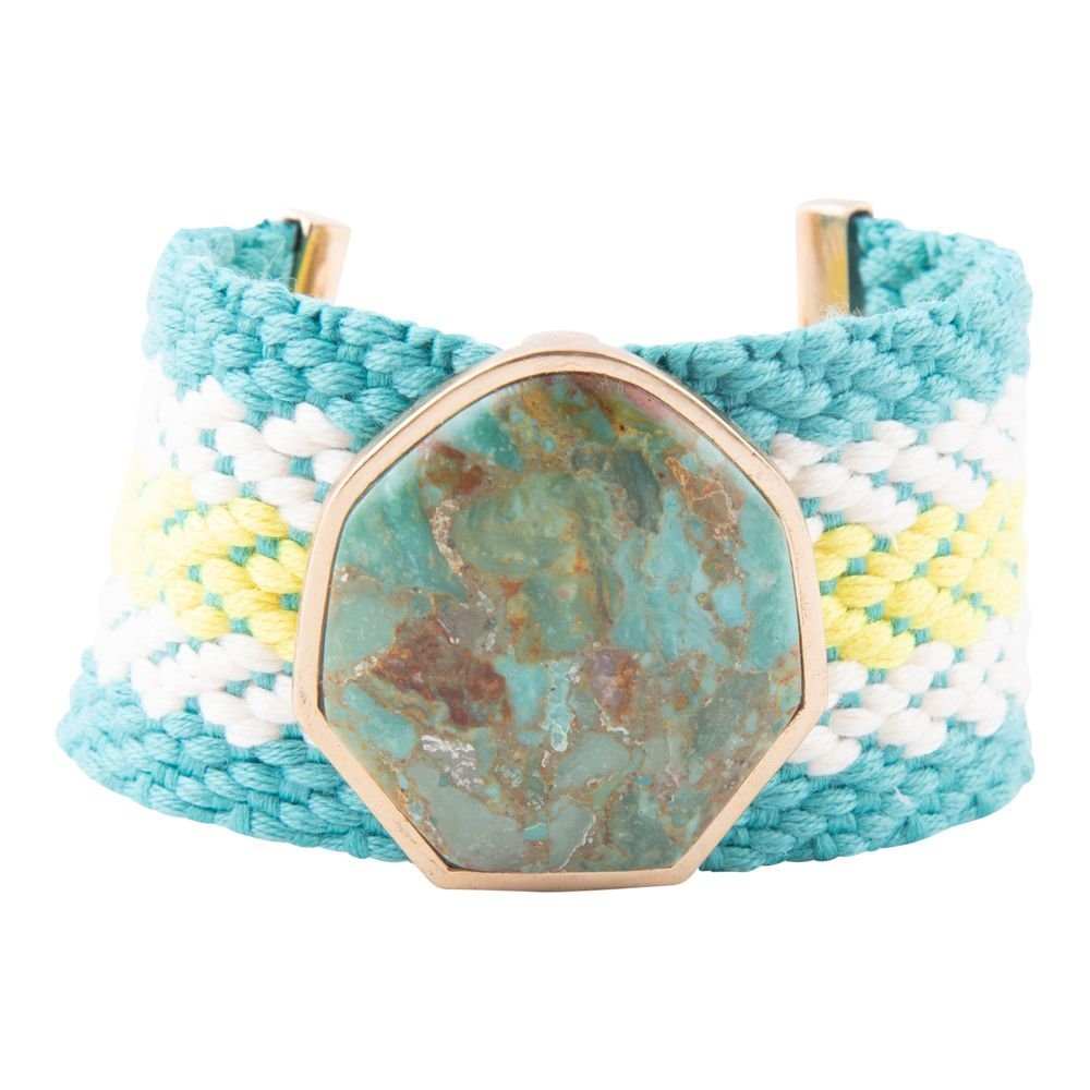 Blue Turquoise Textile Blues Woven Bracelet - Barse Jewelry - Flyclothing LLC