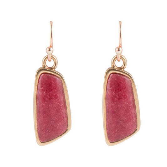 Bordeaux Quartz Slab Earrings - Barse Jewelry - Flyclothing LLC